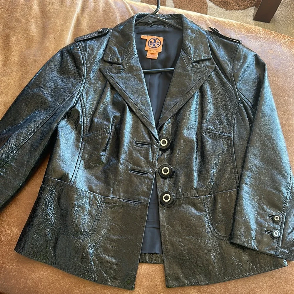 Perfect condition Tory Burch Leather crop jacket - Picture 8 of 11